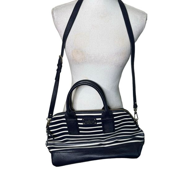 Kate Spade Southport Ave Aleesa Blue Pebbled Leather Satchel Bag Purse Tote a15 - Picture 1 of 5